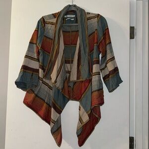 Woolrich Pemberton Women’s Size M/L Sleeve Ruffle Striped Shrug Shawl